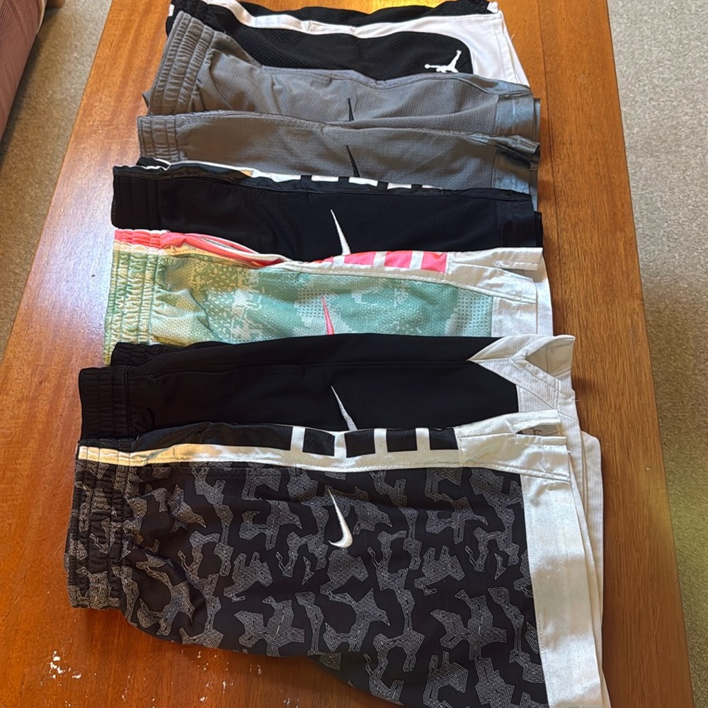 Lot of 7 Nike Dri-Fit boys shorts- large